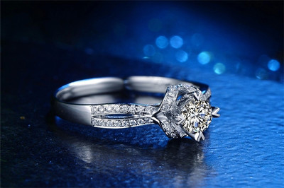 恒久之星白18K金85分结婚定制钻石戒指 铭刻一生挚爱的璀璨信物